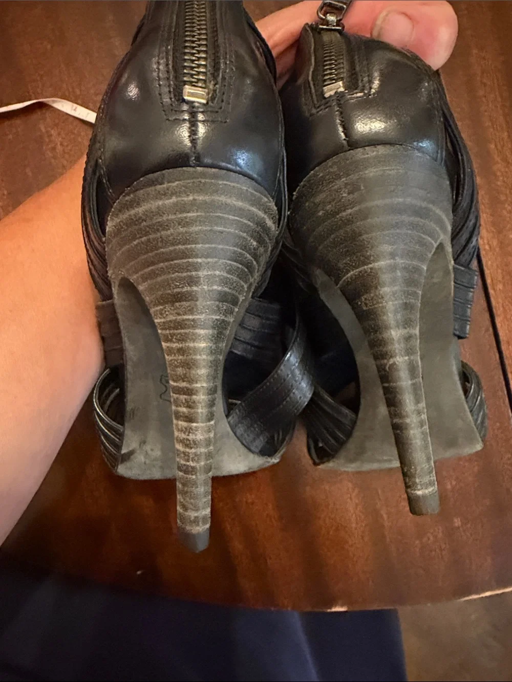 Tory Burch Black Leather Caged 